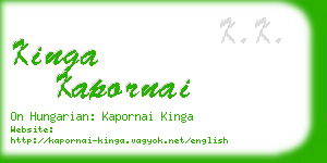 kinga kapornai business card